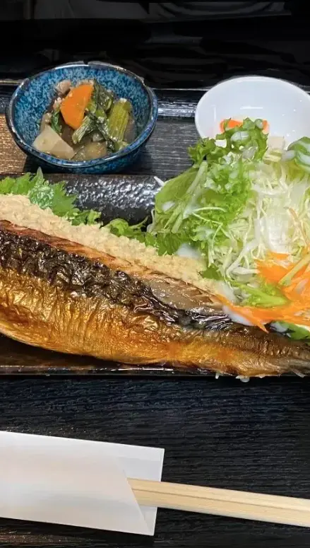 鳥取の焼きさば一本生姜定食