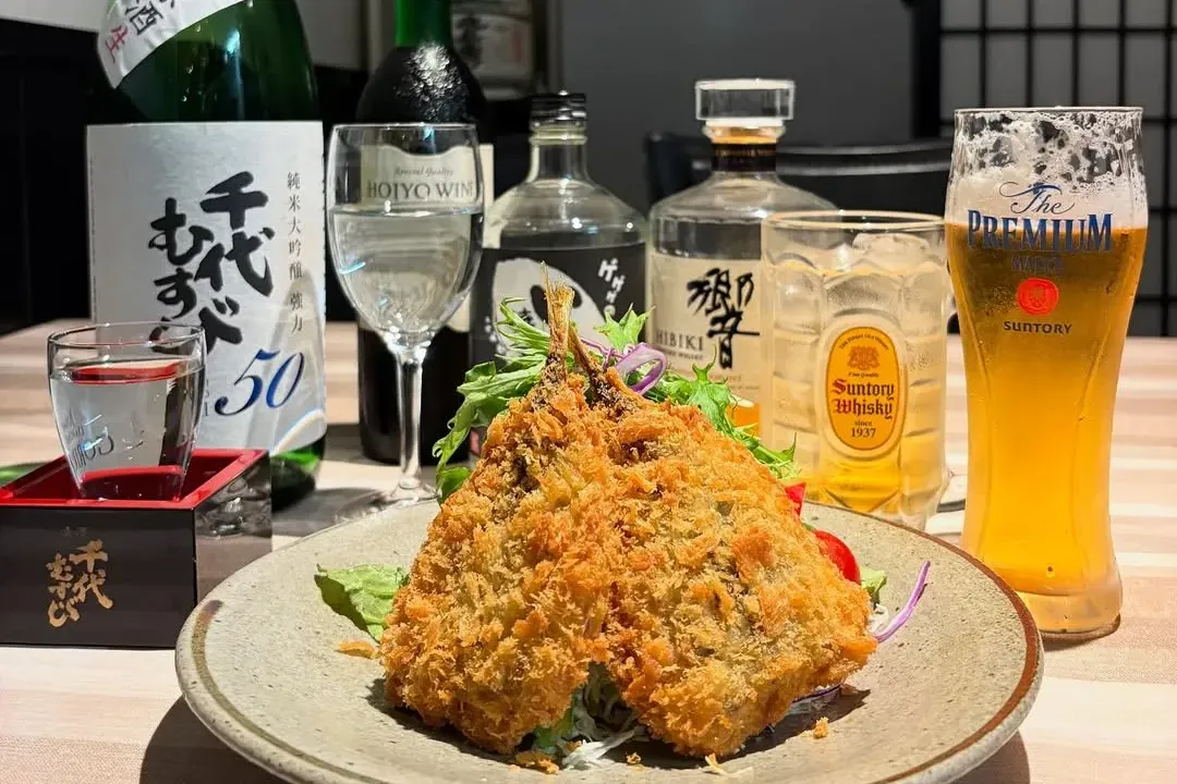 郷音名物アジフライと山陰の地酒の絶妙なマリアージュ