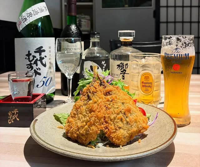 郷音名物アジフライと山陰の地酒の絶妙なマリアージュ
